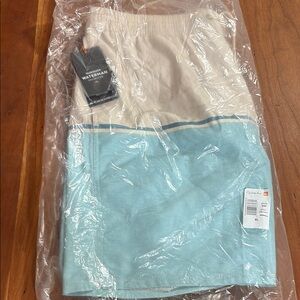 Quiksilver Waterman Light Blue and Cream Shorts